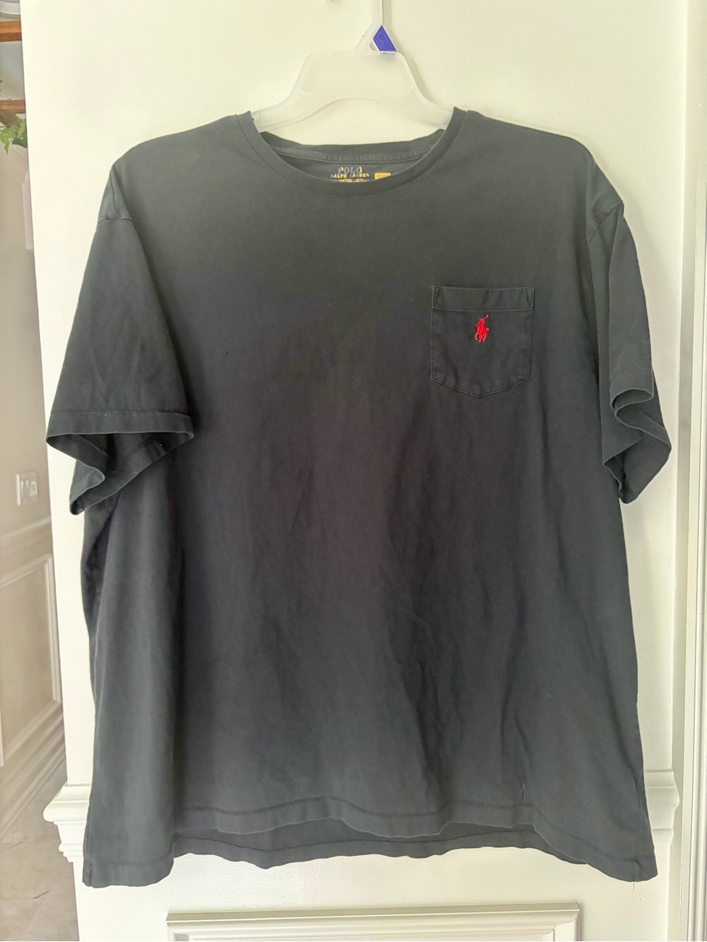 Polo Ralph Lauren Black Pocket T-Shirt Red Pony Logo 100% Cotton Men’s XXL
